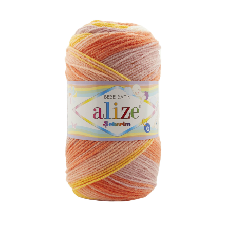 Sekerim bebe batik (Alize) 7721 принт, пряжа 100г