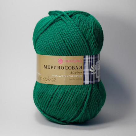 Мериносовая (Пехорка) 511 зелёнка пряжа 100г
