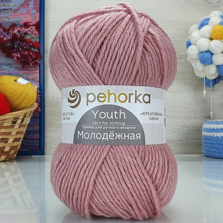 Молодежная (Пехорка) 1330 темная пудра, пряжа 200г