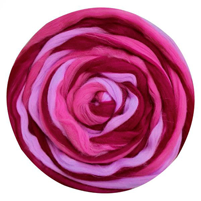 1510 вино-мальва-св.фиалка, ТКФ полутонкая шерсть для валяния 50г