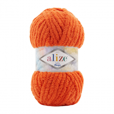 Softy Mega (Alize) 06 оранжевый, пряжа 100г