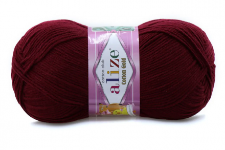 Cotton Gold (Alize) 57 бордо, пряжа 100г