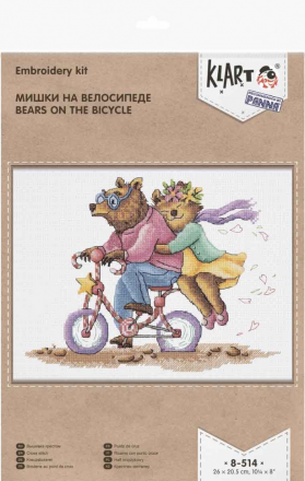 8-514 &quot;Мишки на велосипеде&quot; набор для вышивки крестом