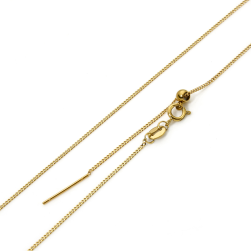 945035 цепочка с замком из нержавеющей стали с позолотой 18k 1мм 50см 1шт