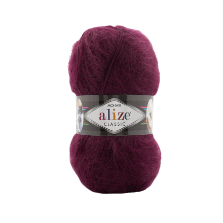 Mohair classik (Alize) 952 баклажан, пряжа 100г