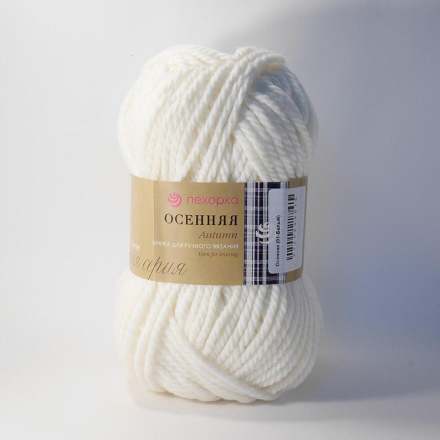 Осенняя (Пехорка) 01 белый пряжа 200г