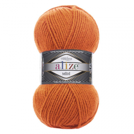 Superlana Midi (Alize) 225 оранжевый, пряжа 100г