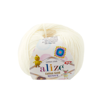 Cotton Gold Hobby New (Alize) 62 молочный, пряжа 50г