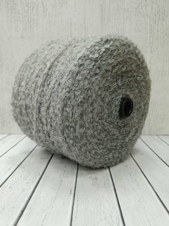 Boucle Wool (Китай) 220 серый, пряжа бобинная китайская 1г