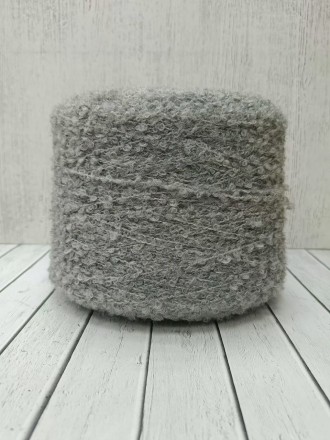 Boucle Wool (Китай) 220 серый, пряжа бобинная китайская 1г