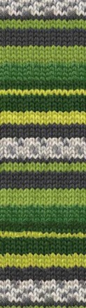 Superwash Wool (Alize) 2696 зеленый серый желтый, пряжа 100г