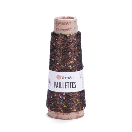 Paillettes (Yarnart) 8007 шоколадный, пряжа 50г
