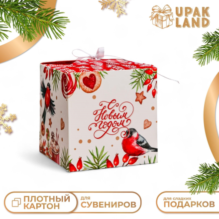 9875906 &quot;Снегирь&quot; складная коробка 12х12х12 см