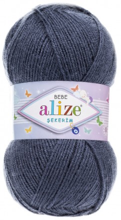 Sekerim Bebe (Alize) 353 джинсовый, пряжа 100г