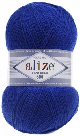 Lanagold 800 (Alize) 141 василек, пряжа 100г