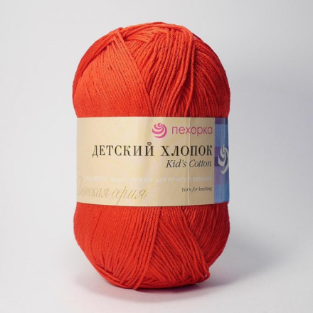 Детский хлопок (Пехорка) 06 красный, пряжа 100г