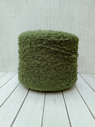 Boucle Wool (Китай) 230 зеленый, пряжа бобинная китайская 1г