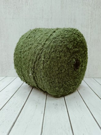 Boucle Wool (Китай) 230 зеленый, пряжа бобинная китайская 1г