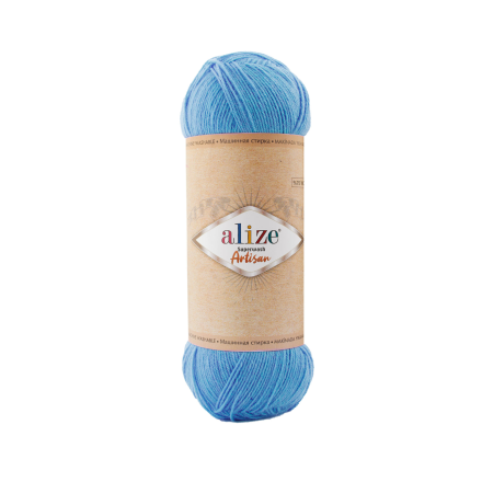 Superwash Artisan (Alize) 957 голубой, пряжа 100г