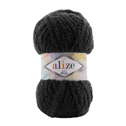 Softy Mega (Alize) 60 черный, пряжа 100г