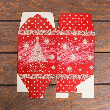 9875907 &quot;С Новым годом и Рождеством&quot; складная коробка 12х12х12 см