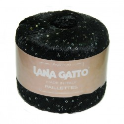 Paillettes LG (Lana Gatto) 8606 черный, пряжа 25г