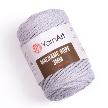 Macrame rope (Yarnart) 756 св.серый, пряжа 250г