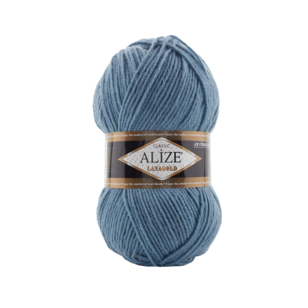 Lanagold (Alize) 498 пыльная бирюза, пряжа 100г