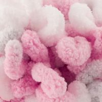 Puffy Color (Alize) 6370 розово-белый, пряжа 100г