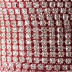 047 Crystal в розовом цапе, стразовая цепочка 2,4 мм 1 м
