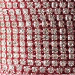 047 Crystal в розовом цапе, стразовая цепочка 2,4 мм 1 м