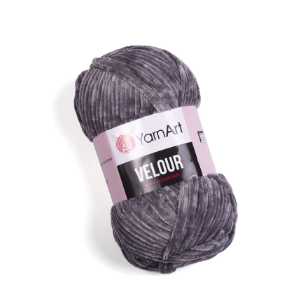 Velour (Yarnart) 858 серый, пряжа 100г