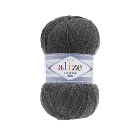 Lanagold 800 (Alize) 182 средне-серый, пряжа 100г