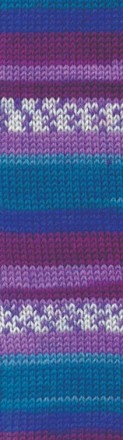 Superwash Wool (Alize) 4412 бирюза лиловый василек, пряжа 100г