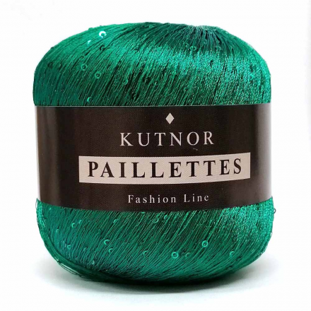 Paillettes (Kutnor) 098 изумруд, пряжа 50г