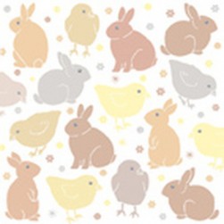 1210-14320 &quot;Кролики и цыплята, бежевый&quot;, салфетка для декупажа 33х33 см