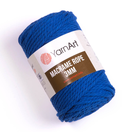 Macrame rope (Yarnart) 772 василек, пряжа 250г