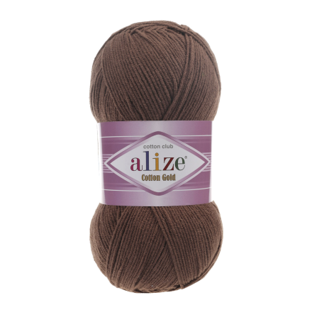 Cotton Gold (Alize) 493 коричневый, пряжа 100г