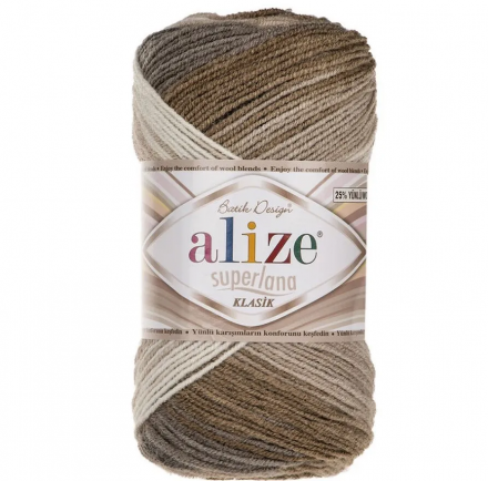 Superlana Klasik Batik (Alize) 3160 беж-белый, пряжа 100г