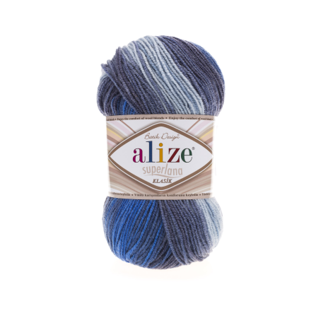 Superlana Klasik Batik (Alize) 4761 серый голубой, пряжа 100г