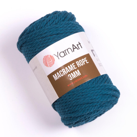 Macrame rope (Yarnart) 789 морская волна, пряжа 250г