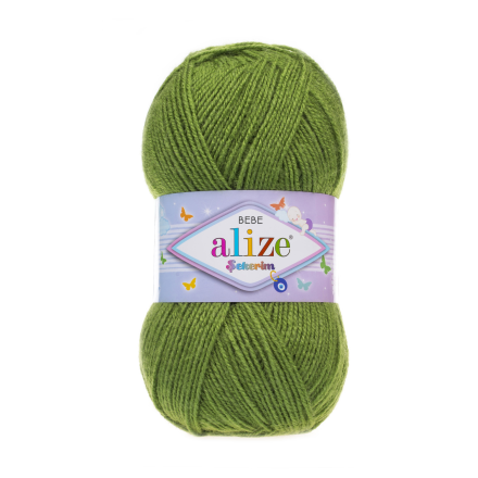 Sekerim Bebe (Alize) 210 зеленый, пряжа 100г