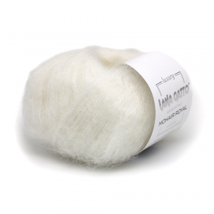 Mohair Royal (Lana Gatto) 08000 белый, пряжа 25г