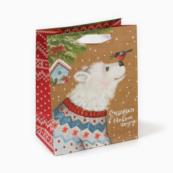 2156492 &quot;Счастья в Новом году&quot; пакет крафтовый 18х23х8 см