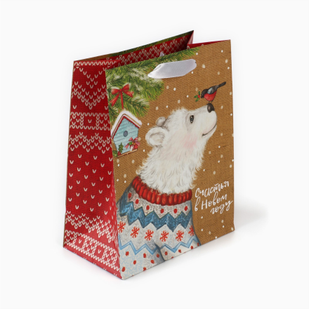 2156492 &quot;Счастья в Новом году&quot; пакет крафтовый 18х23х8 см