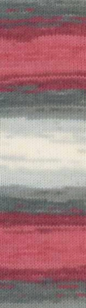 Superlana Klasik Batik (Alize) 5740 белый-серый-роза, пряжа 100г