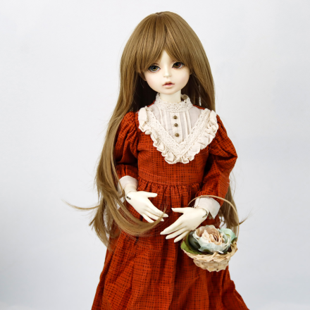 HAR-15 14 т.каштановый, тресс для кукол и игрушек 15х100 см