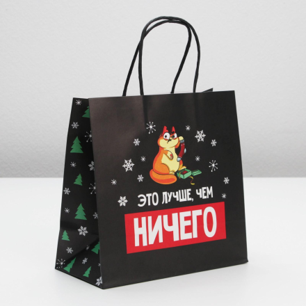 6249088 &quot;Это лучше, чем ничего&quot; подарочный пакет 22х22х11 см