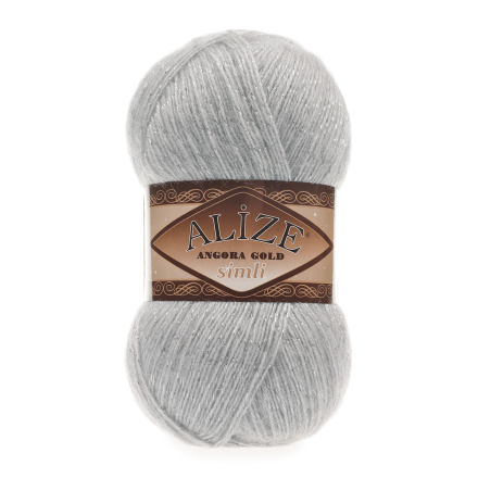 Angora Gold Simli (Alize) 21 св.серый, пряжа 100г