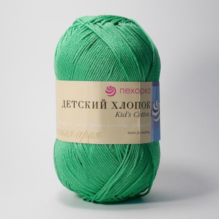 Детский хлопок (Пехорка) 480 яр.зелень, пряжа 100г